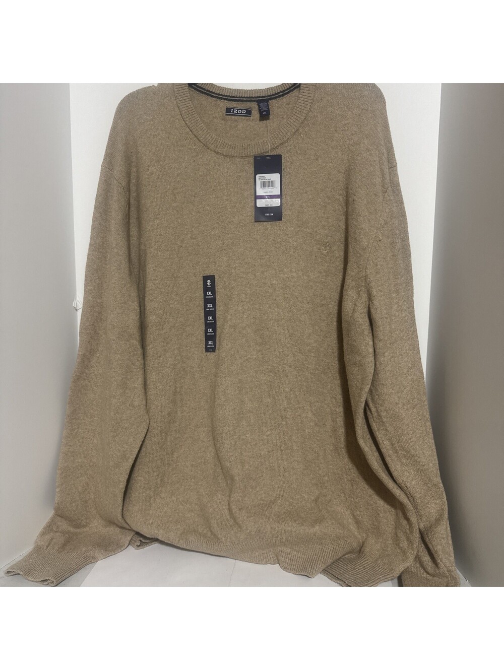 IZOD Men's 7GG Soft Yarn Sweater Camel Heather NWT XXL CL16